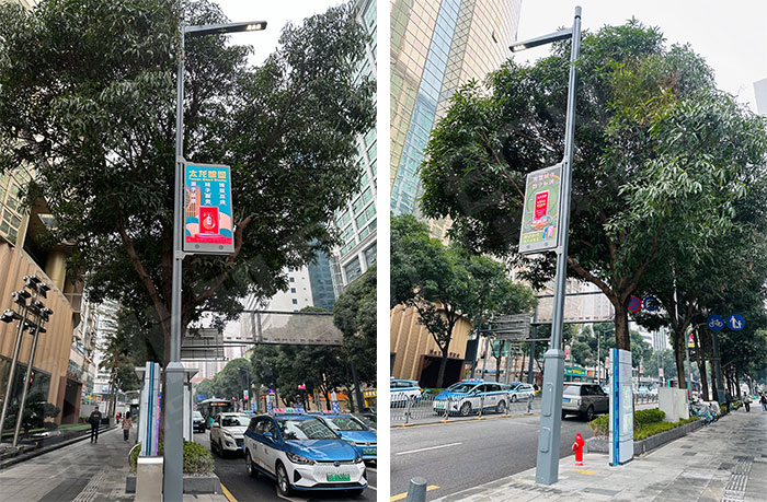深圳市嘉賓路整路段應用百套LED燈桿屏案例